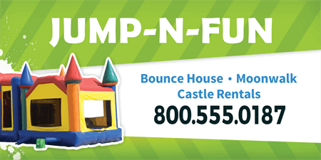 commercial bounce house banners for sale