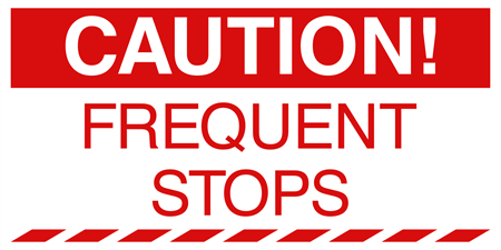 frequent stops caution decal sign vehicle 2630 signazon templates 2365 template