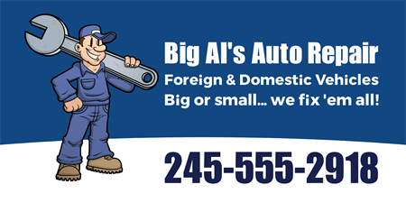 Automotive Banners, Auto Repair Banners - Signazon