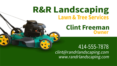 business cards for lawn service